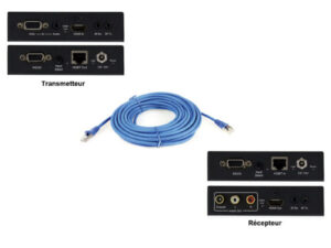 Transmetteur VGA/HDMI sur câble Ethernet 100m